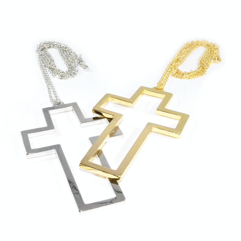 BIG CROSS WITH LONG CHAIN NECKLACE - product image  