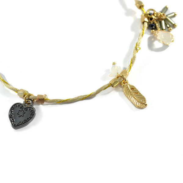 BEADS AND LEAVES MULTI CHARMS BRACELET - product image  