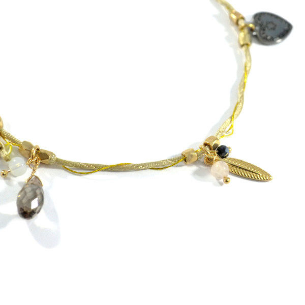 BEADS AND LEAVES MULTI CHARMS BRACELET - product image  