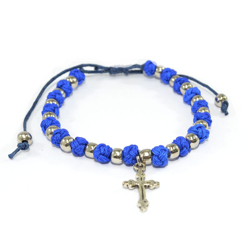 BEADS AND KNOTS WITH CROSS CHARM BRACELET - product image  