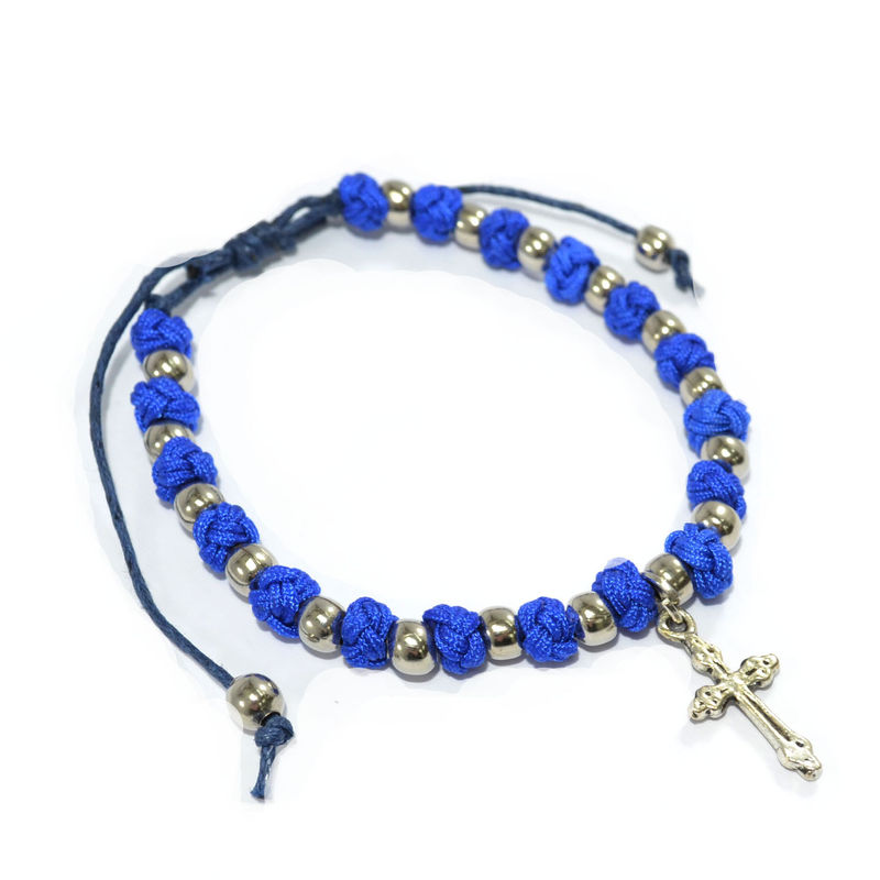 BEADS AND KNOTS WITH CROSS CHARM BRACELET - product image  