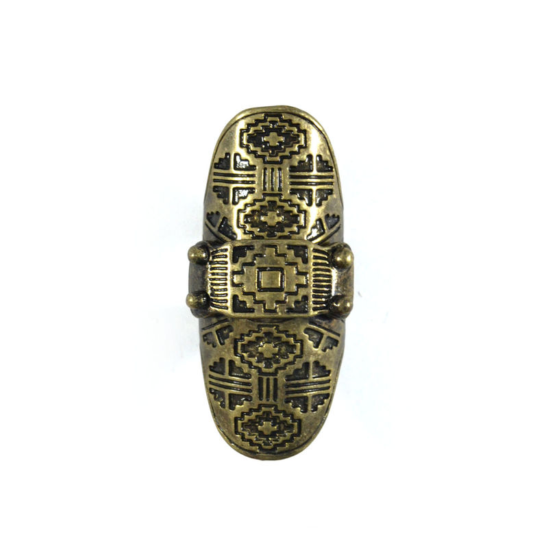 AZTEC ENGRAVED PATTERN KNUCKLE RING - product image  