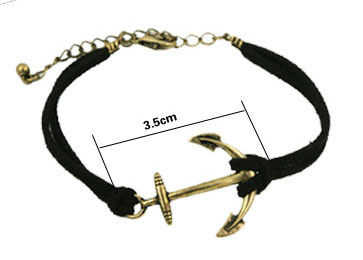 ANCHOR CHARM WITH LEATHER STRAP BRACELET - product image  