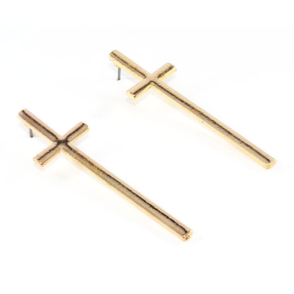LARGE CROSS EAR STUD - product image  