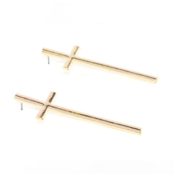 LARGE CROSS EAR STUD - product image  