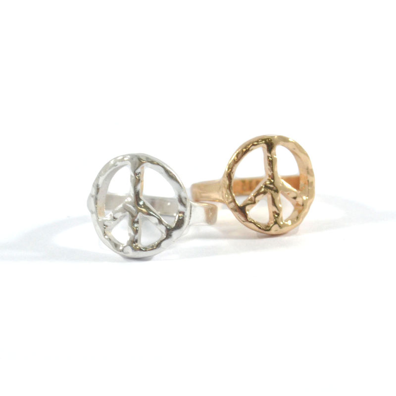 IRREGULAR PEACE LOGO RING - product image  