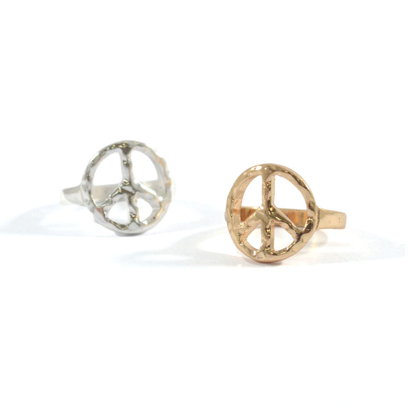 IRREGULAR PEACE LOGO RING - product image  