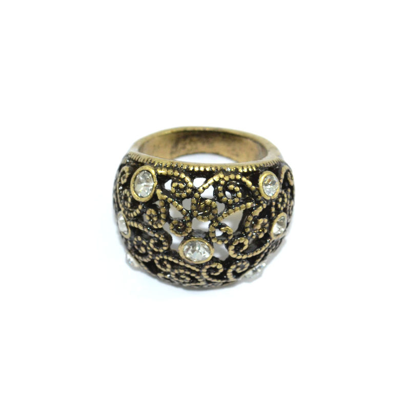 HOLLOW SWIRL PATTERN RING - product image  
