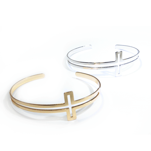 HOLLOW CROSS CUFF BRACELET - product image  