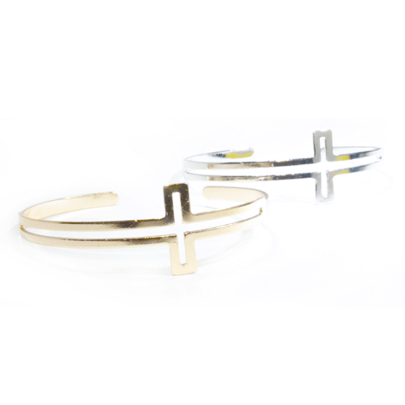 HOLLOW CROSS CUFF BRACELET - product image  