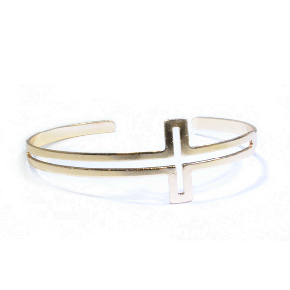 HOLLOW CROSS CUFF BRACELET - product image  