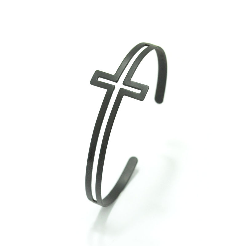 HOLLOW CROSS CUFF BRACELET - product image  