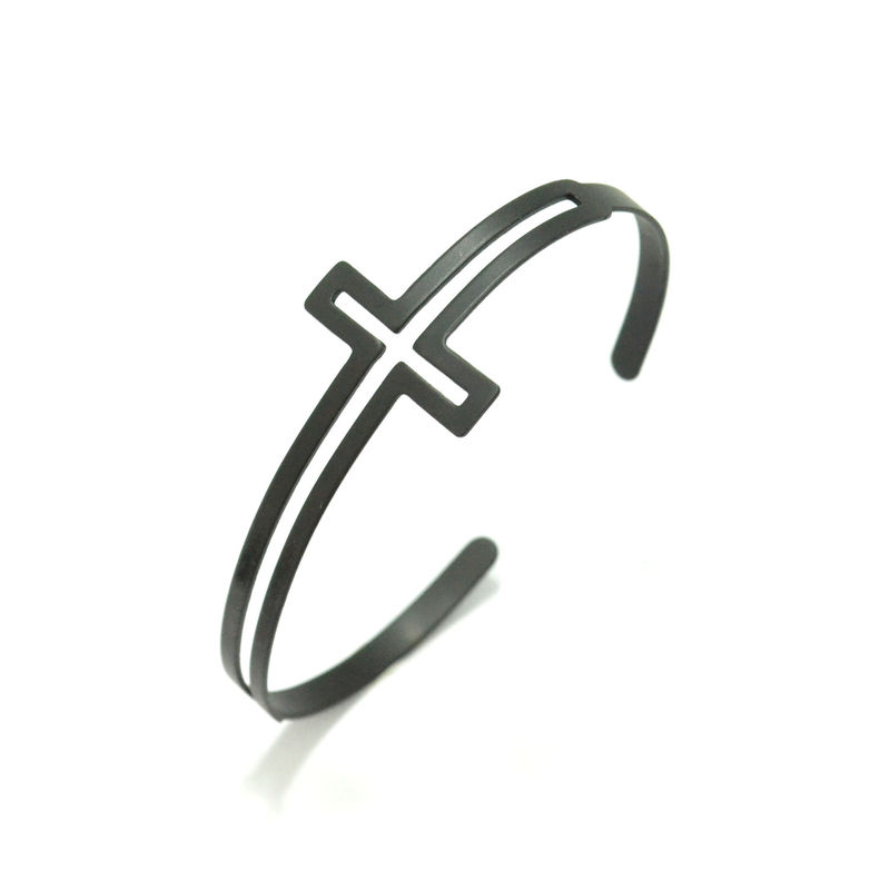 HOLLOW CROSS CUFF BRACELET - product image  