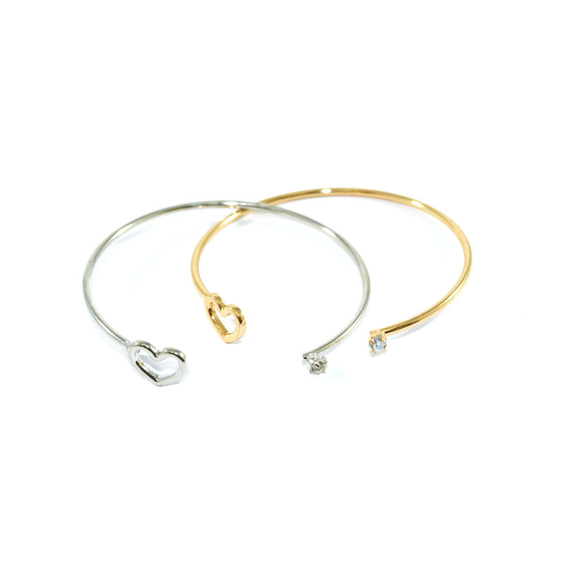 HEART AND CRYSTAL BANGLE - product image  