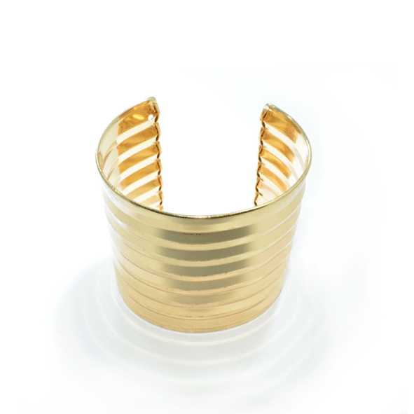 GOLD TONE WAVE STRIP PATTERN BANGLE - product image  