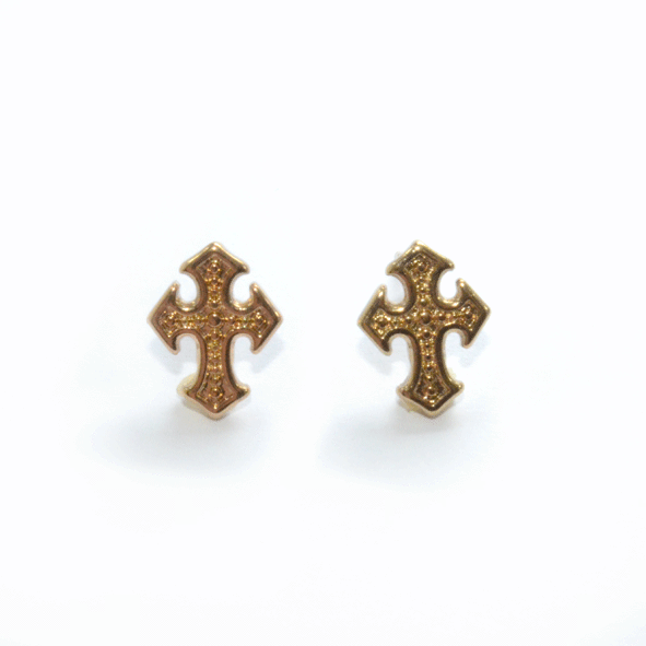 GOLD TONE SMALL CROSS EARRING - product image  