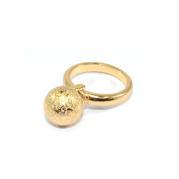 GOLD TONE RUGGED SURFACE BALL RING - product image  