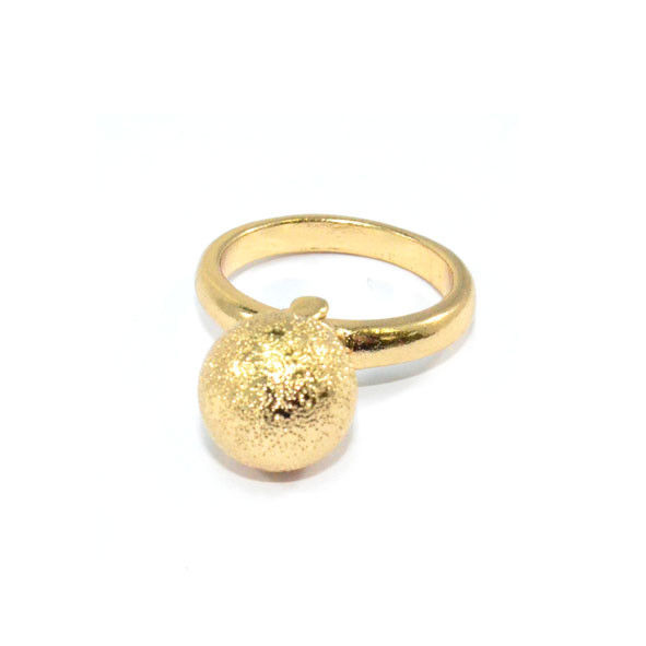 GOLD TONE RUGGED SURFACE BALL RING - product image  