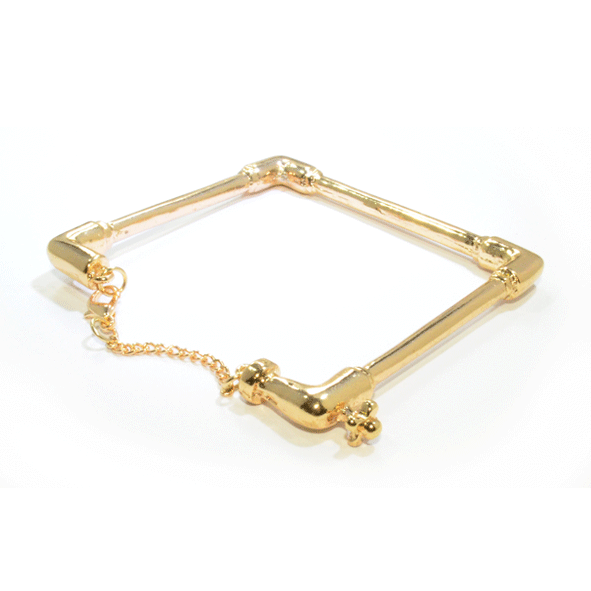 GOLD TONE POLYPIPE BRACELET - product image  
