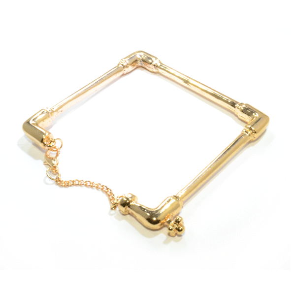 GOLD TONE POLYPIPE BRACELET - product image  