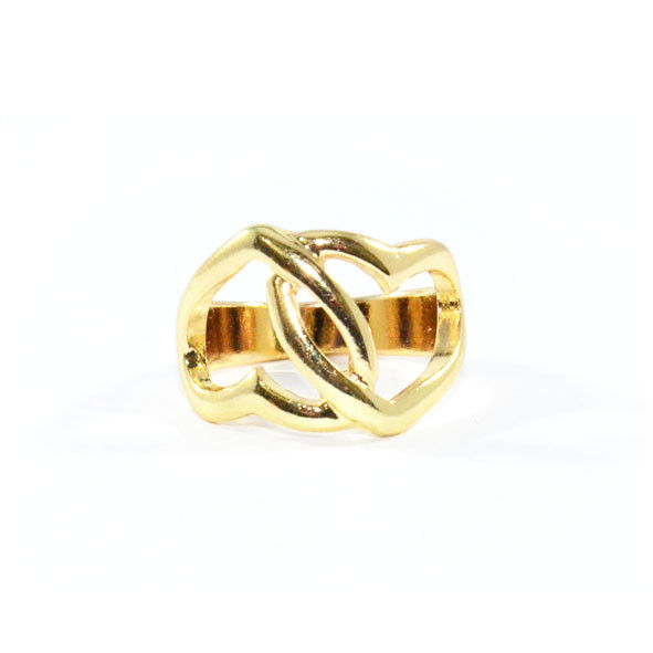 GOLD TONE JOINT HEARTS RING - product image  
