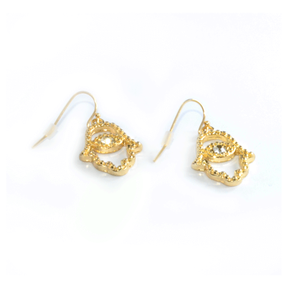GOLD TONE HAMSA EARRING - product image  