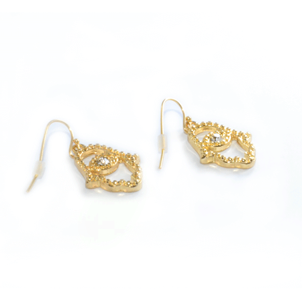 GOLD TONE HAMSA EARRING - product image  