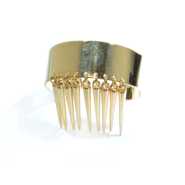 GOLD TONE CUFF WITH SPIKE BRACELET - product image  