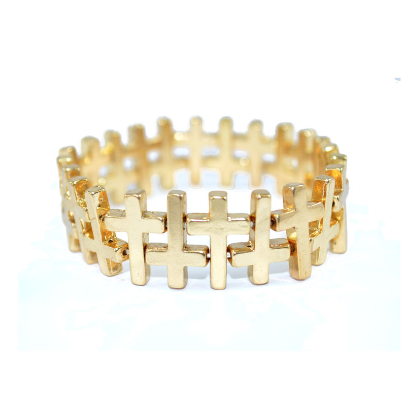 GOLD TONE CROSS STRETCH BRACELET - product image  
