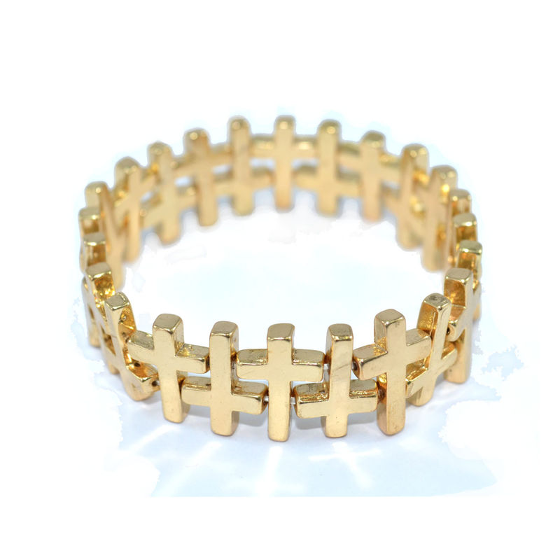 GOLD TONE CROSS STRETCH BRACELET - product image  