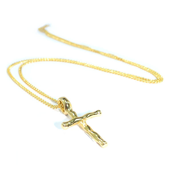 GOLD TONE CROSS NECKLACE - product image  