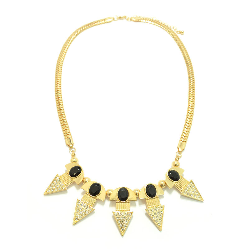 GOLD TONE CHAIN WITH CRYSTAL PENDANTS NECKLACE - product image  