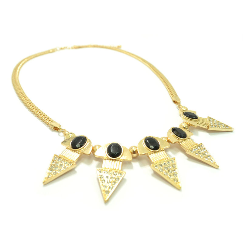 GOLD TONE CHAIN WITH CRYSTAL PENDANTS NECKLACE - product image  