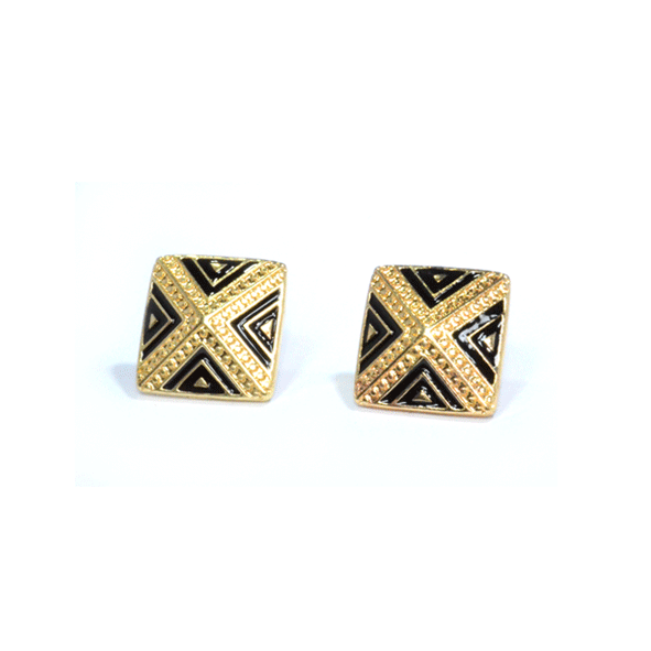 GOLD TONE AZTEC SQUARE EARRINGS - product image  