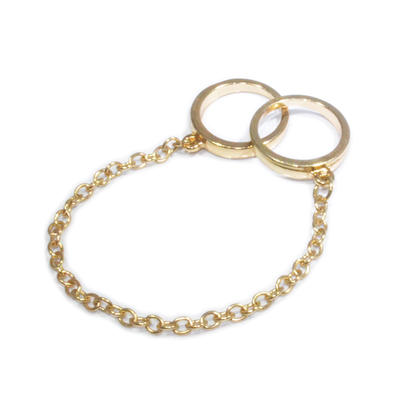 GOLD CHAIN DOUBLE RING - product image  