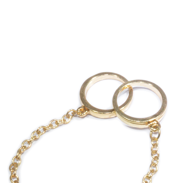 GOLD CHAIN DOUBLE RING - product image  