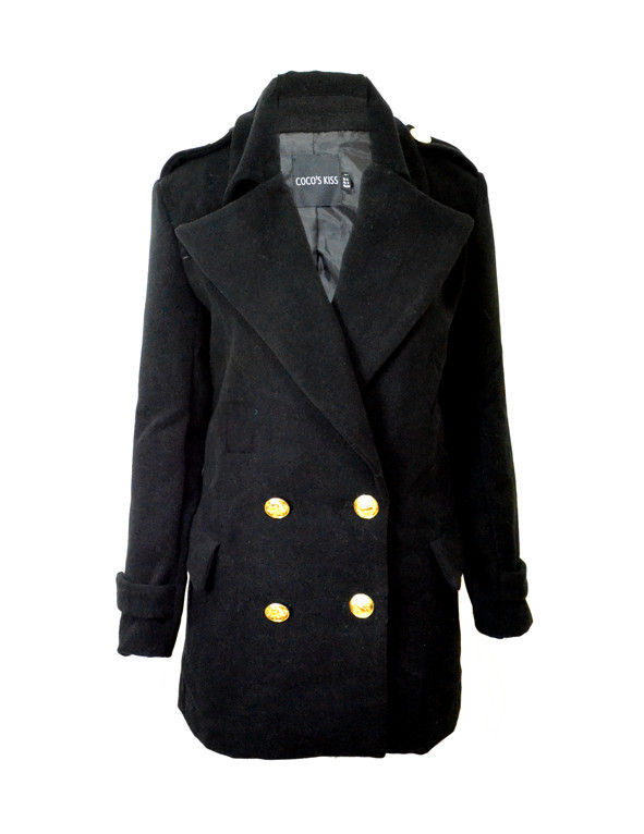 GOLD BUTTON PEA COAT - product image  