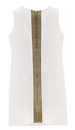 GOLD BLOCK WHITE DRESS - product image  
