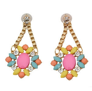 GEM AND CRYSTAL DROP EARRINGS - product image  