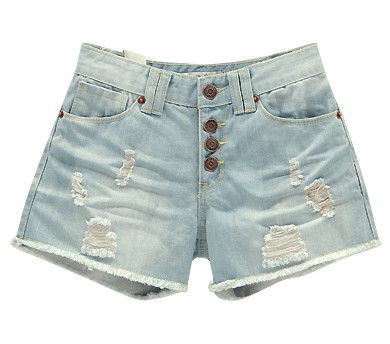 FRAYED PATCH DENIM SHORTS - product image  