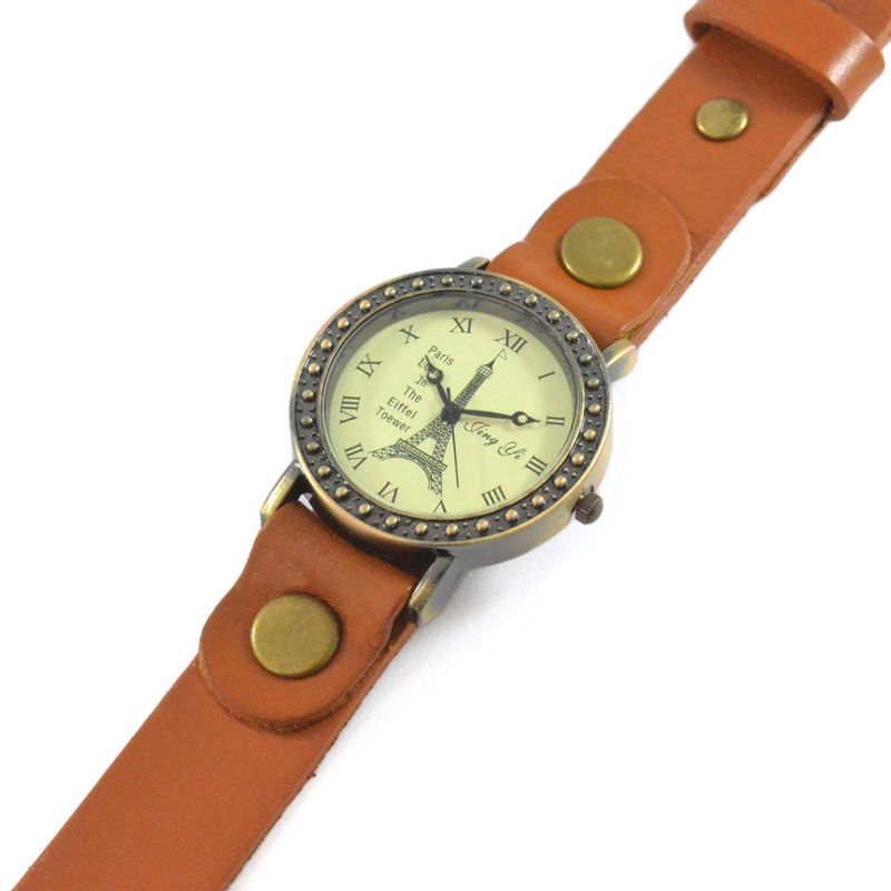 FAUX LEATHER STUD EDGE EIFFEL TOWER WATCH - product image  