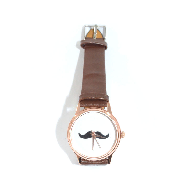 FAUX LEATHER MOUSTACHE WATCH - product image  