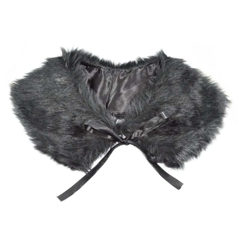 FAUX FUR COLLAR WITH RIBBON - product image  