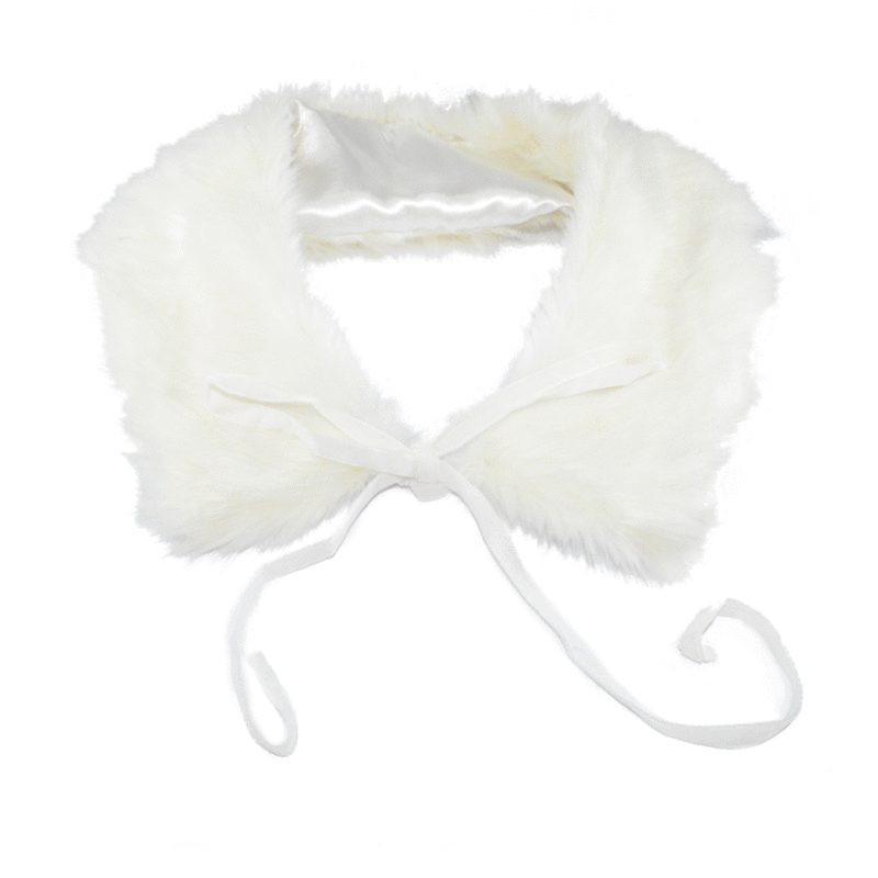 FAUX FUR COLLAR WITH RIBBON - product image  