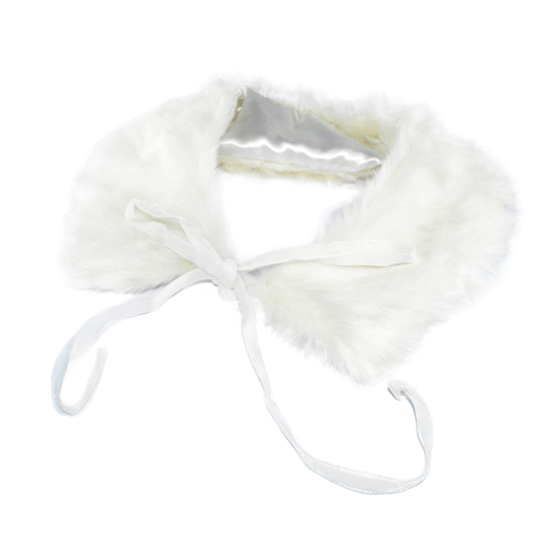 FAUX FUR COLLAR WITH RIBBON - product image  