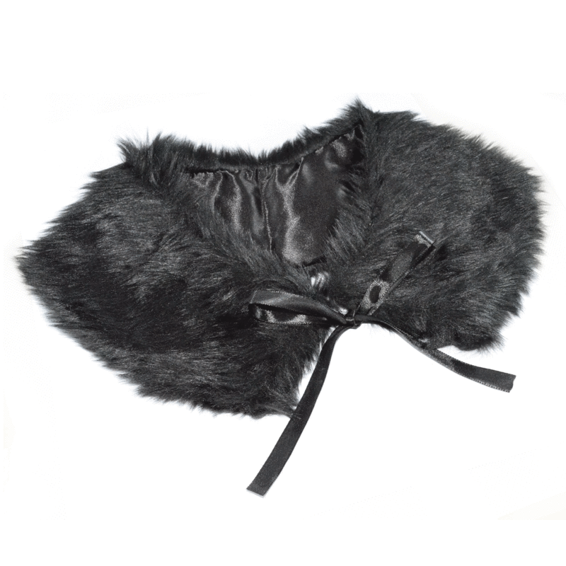 FAUX FUR COLLAR WITH RIBBON - product image  