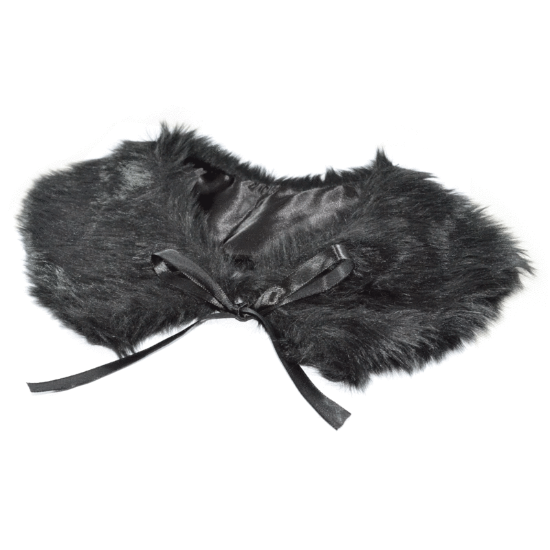 FAUX FUR COLLAR WITH RIBBON - product image  