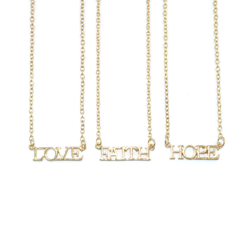 FAITH LOVE HOPE MESSAGE NECKLACE - product image  