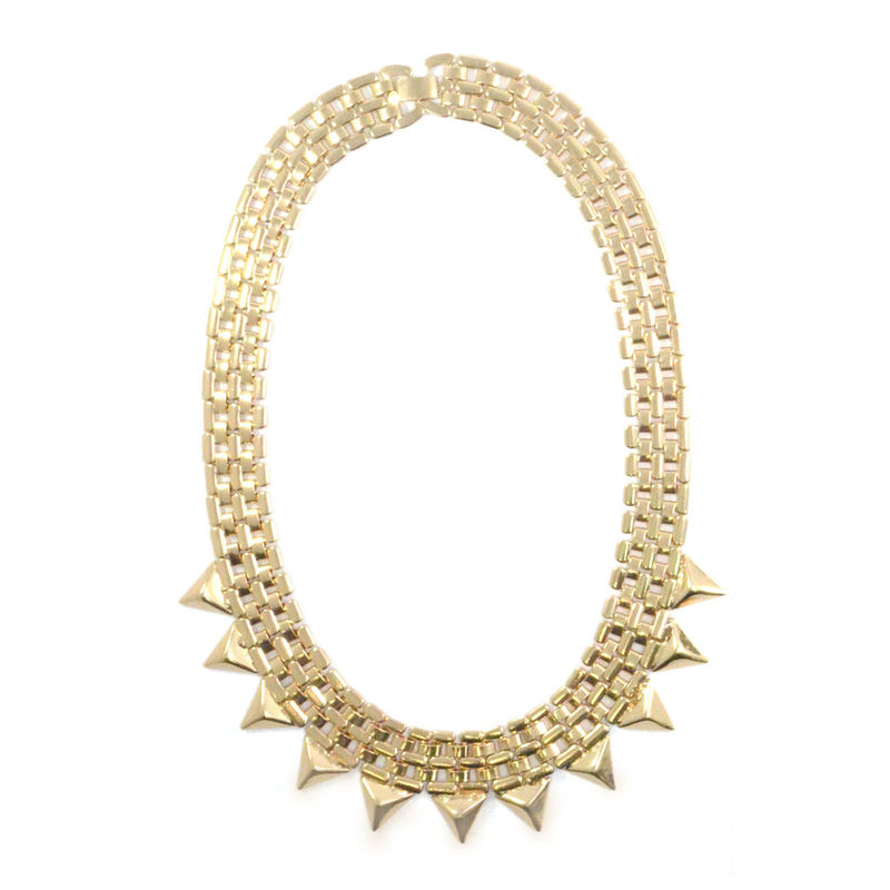 EXAGGERATED TRIANGLE PYRAMID CHAIN PENDANT NECKLACE - product image  