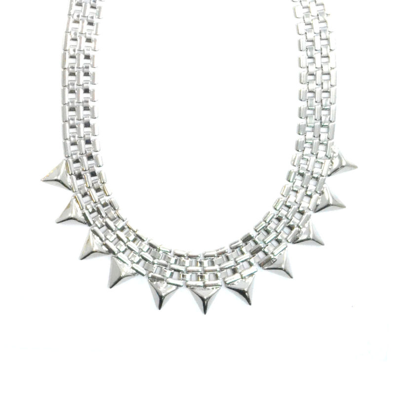 EXAGGERATED TRIANGLE PYRAMID CHAIN PENDANT NECKLACE - product image  